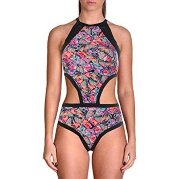 Body Glove Millie Butterfly-Print High-Neck 1 PC - Picture 3 of 4